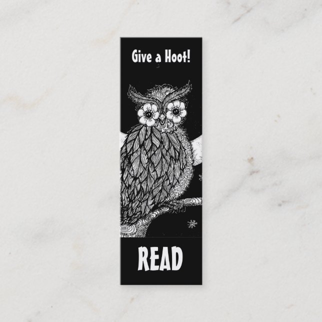 Midnight Owl Book Mark Mini Business Card (Front)