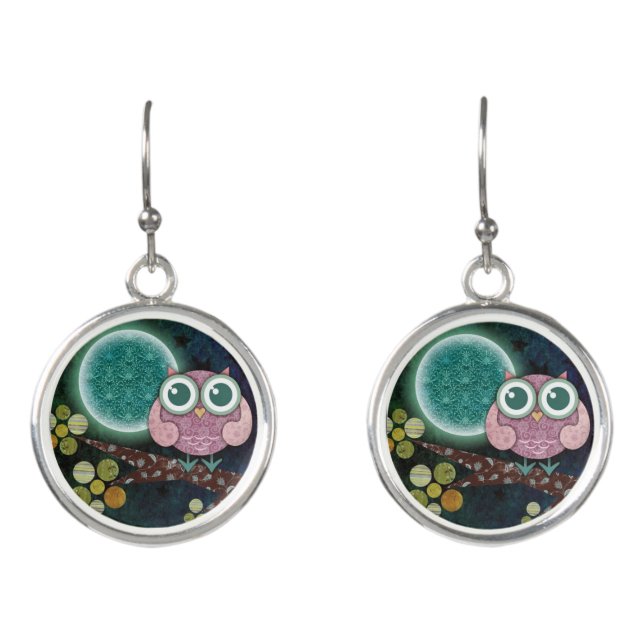 Midnight Owl Drop Earrings (Front)