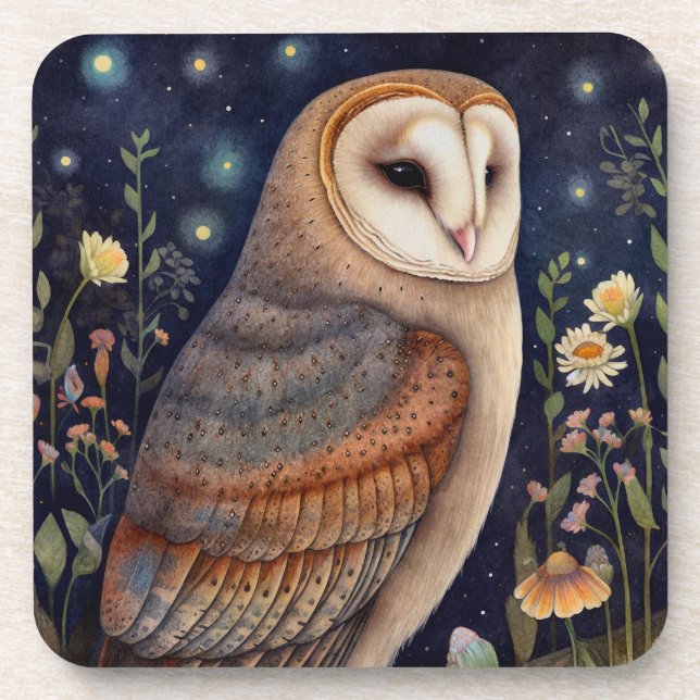 Midnight Owl Hard Coaster (Front)
