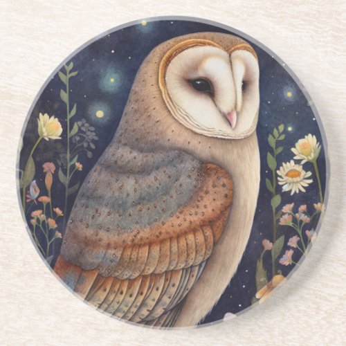 Midnight Owl Sandstone Coaster