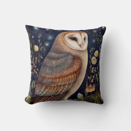 Midnight Owl Throw Pillow