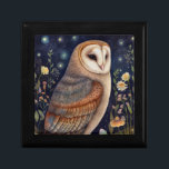 Midnight Owl Wooden Jewelry Keepsake Box<br><div class="desc">Midnight Owl design on Zazzle is a captivating and enchanting creation that combines elegance with a touch of mystique. The design features a majestic owl adorned with intricate details, set against a backdrop reminiscent of a starlit midnight sky. The owl's feathers are intricately patterned, creating a sense of depth and...</div>