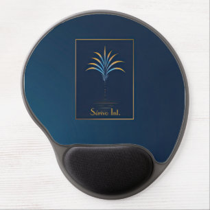 Midnight Palm Collection Navy Blue  Gel Mouse Pad