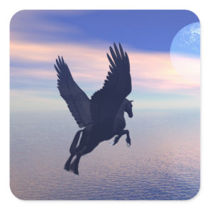 Midnight Pegasus Square Sticker
