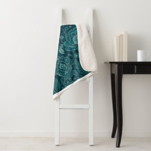 Midnight Persian Garden Sherpa Blanket