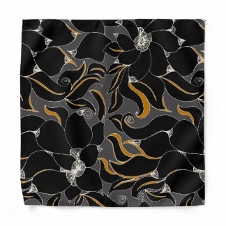 Midnight Petals – Elegant Floral Pattern Bandana