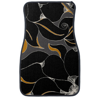 Midnight Petals – Elegant Floral Pattern Car Floor Mat