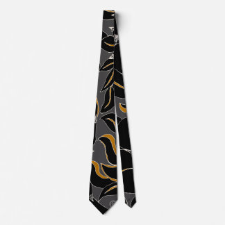 Midnight Petals – Elegant Floral Pattern Neck Tie