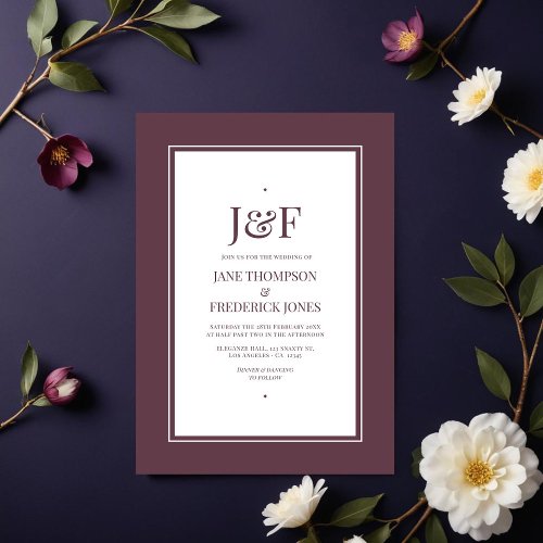 Midnight Plum Wedding Invitation