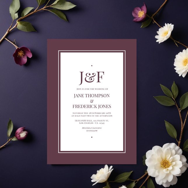 Midnight Plum Wedding Invitation (Midnight Plum Wedding Invitation)