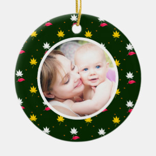 Midnight Poetry Christmas Personalized Photo Ceramic Ornament