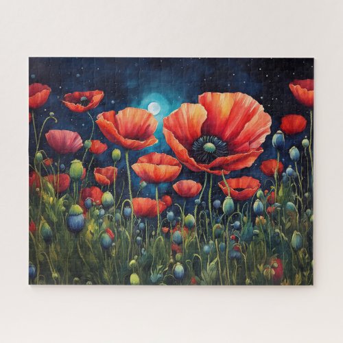 Midnight Poppies Jigsaw Puzzle