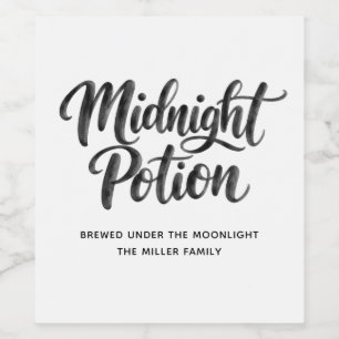 Midnight Potion   Witchy Magical Halloween Party  Wine Label