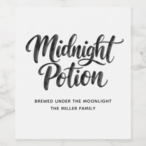 Midnight Potion | Witchy Magical Halloween Party  Wine Label