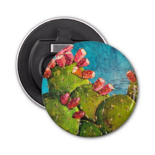 Midnight Prickly Pear II Button Bottle Opener