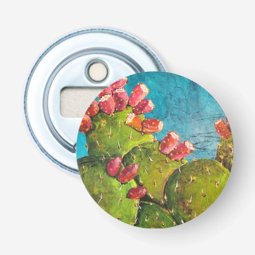 Midnight Prickly Pear II Button Bottle Opener