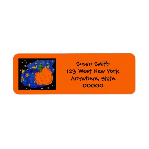 Midnight Pumpkin  Blue Starry Night Gold Stars Label