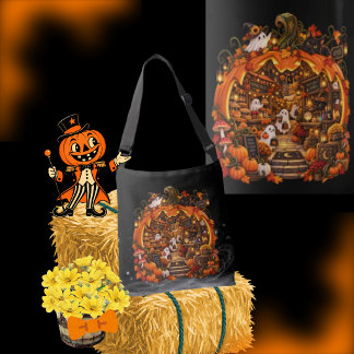 Midnight Pumpkin Market | Magical Ghosts & Autumn Crossbody Bag