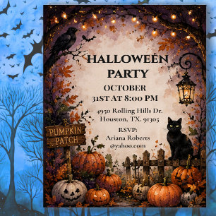 Midnight Pumpkin Patch Halloween Party  Invitation