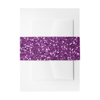 Midnight Purple Glitter Invitation Belly Band