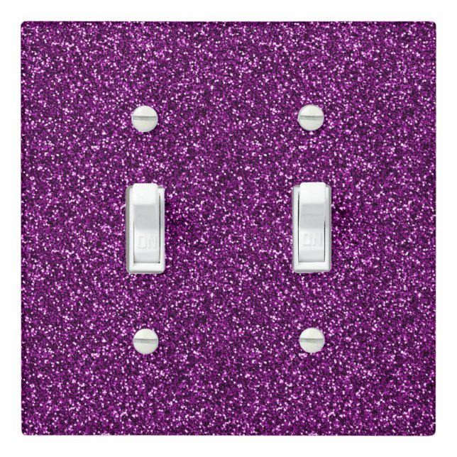 Midnight Purple Glitter Light Switch Cover (In Situ)