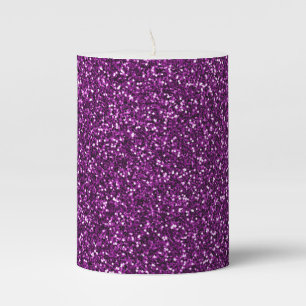 Midnight Purple Glitter Pillar Candle