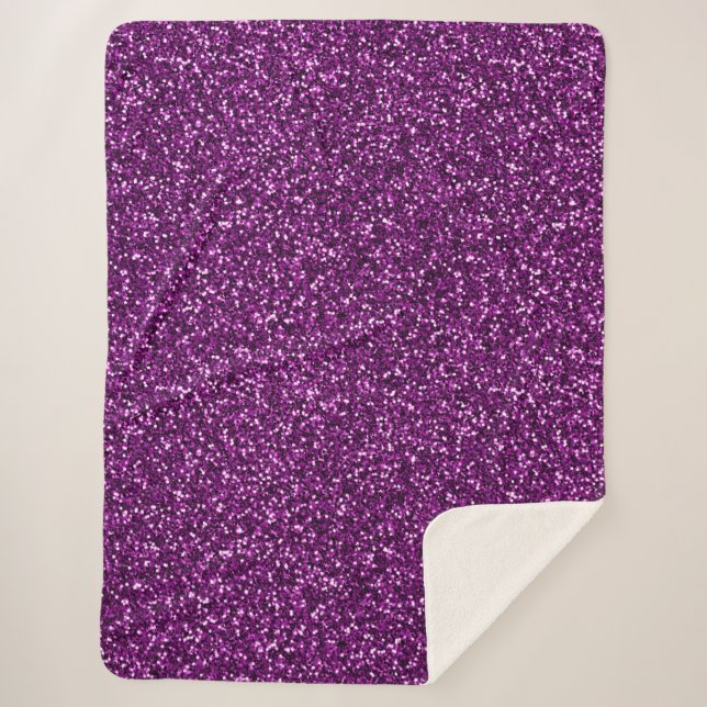 Midnight Purple Glitter Sherpa Blanket (Front)