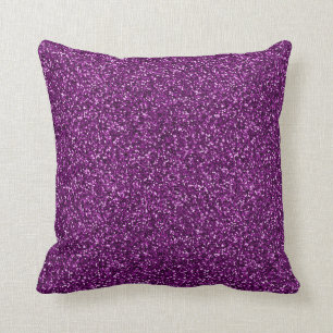 Midnight Purple Glitter Throw Pillow