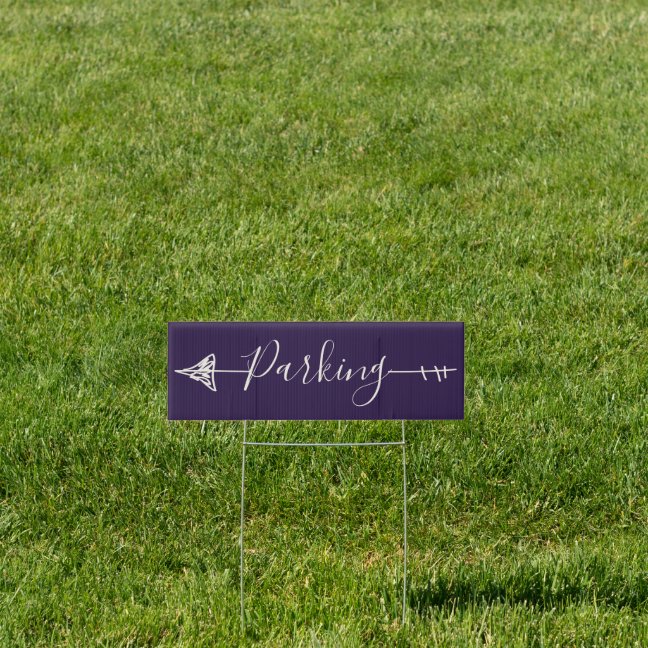Midnight Purple Parking Directional Arrow Sign