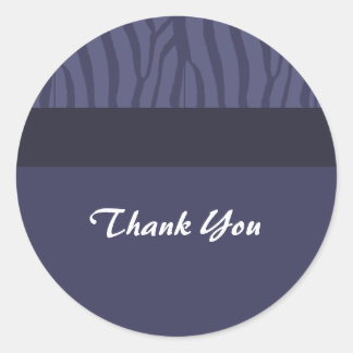 Midnight Purple Thank You Classic Round Sticker
