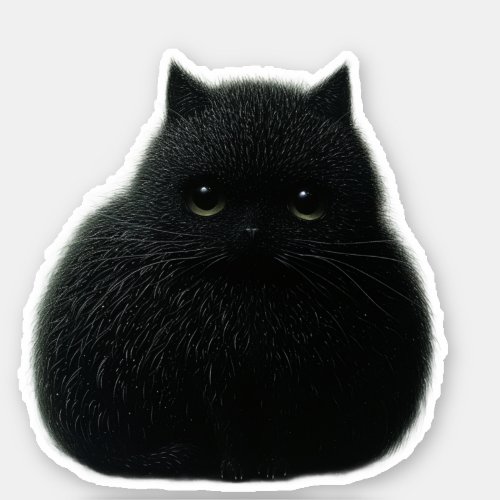 Midnight Purrfection The Fluffy Black Kitten Sticker