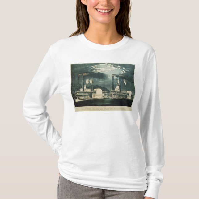 Midnight Race on the Mississippi, 1875 T-Shirt (Front)