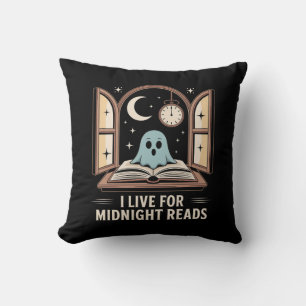Midnight Reads Cozy Moonlight Throw Pillow