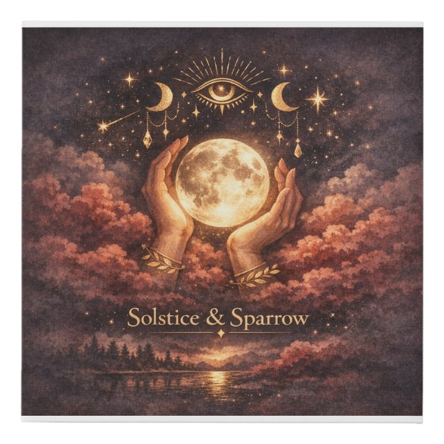 Midnight Reverie Moon- Faux Wrapped Canvas Print (Front)