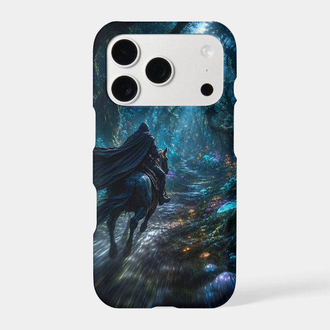 Midnight Rider Through the Enchanted Forest – Dark iPhone Case (Back)