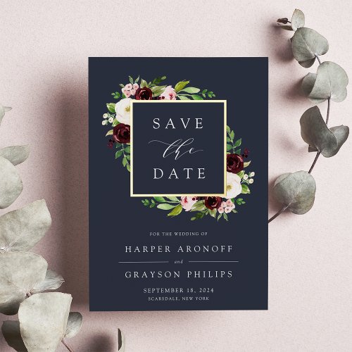 Midnight Romance Foil Save the Date Card