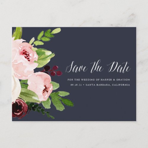 Midnight Romance Save the Date Announcement Postcard