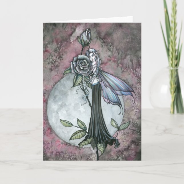 Midnight Rose Greeting Card by Molly Harrison (Front)