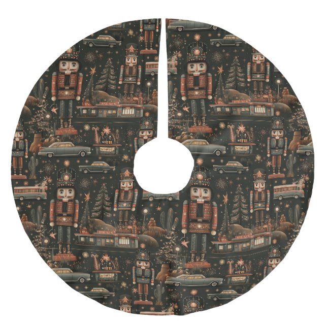 Midnight Route 66 Nutcracker Tree Magic Brushed Polyester Tree Skirt (Front)
