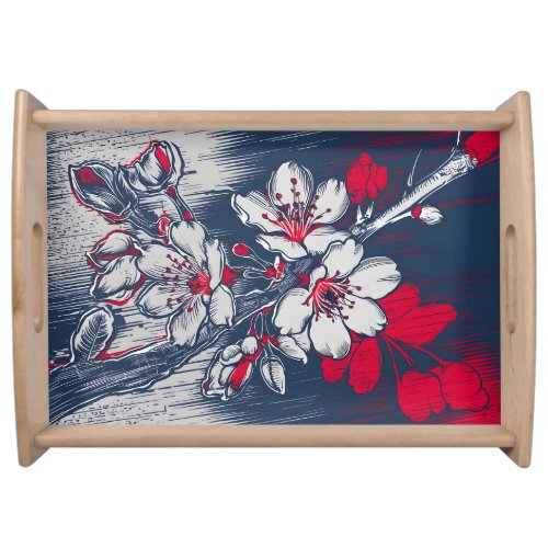 Midnight Sakura Serving Tray