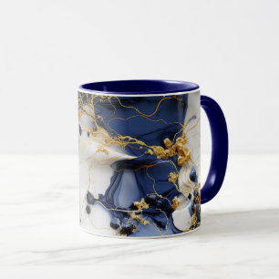 Midnight Sapphire Marble with Gold Threads Mug