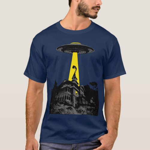 Midnight Scary Alien Abduction UFO Spacecraft  T_Shirt