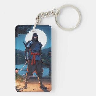 Midnight Shinobi: Moonlight Ninja Silhouette Premi Keychain