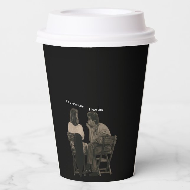 Midnight Sketch: Pure Black Coffee for Deep Talker Paper Cups (Front)