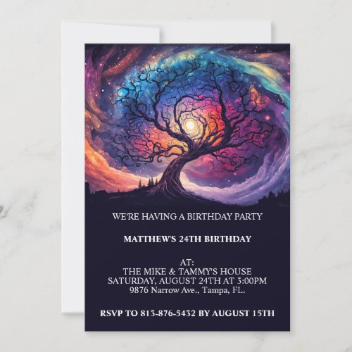 Midnight Skies Birthday Party Invitations