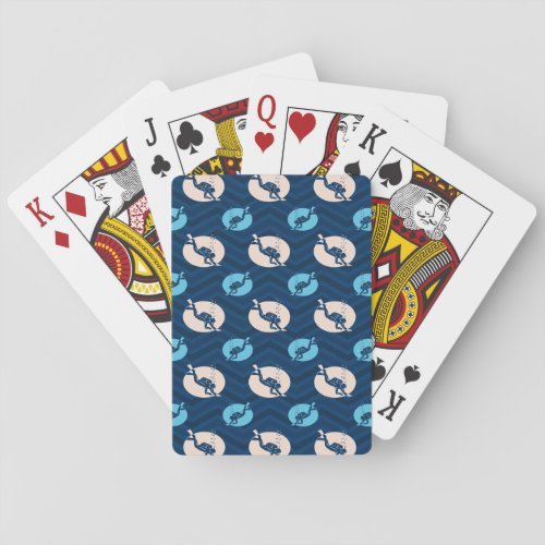 Midnight Sky Blue Tan Scuba Diver Diving Playing Cards