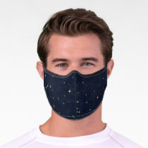 midnight sky gold stars premium face mask