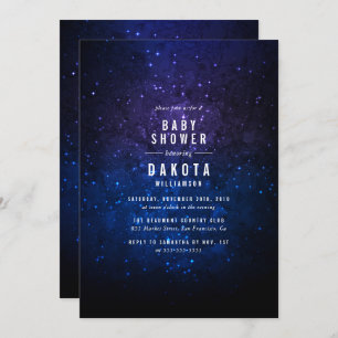 Midnight Sky & Shining Stars Galaxy Baby Shower Invitation
