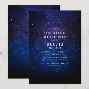Midnight Sky & Shining Stars Galaxy Surprise Party Invitation