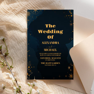 Midnight Sky & Shining Stars Galaxy Wedding Invitation